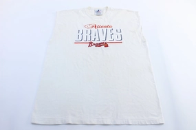 Vintage Atlanta Braves Embroidered Logo Athletic Tank Top Smooth Texture