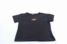 VintageWashEffect No Fade Technology Women's 2003 Harley Davidson Motorcycles Embroidered El Paso, Texas T-Shirt