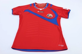 Tactile Surface Weave Irregularity Balanced Weave Women's 2014 Costa Rica Home Lotto Soccer Jersey