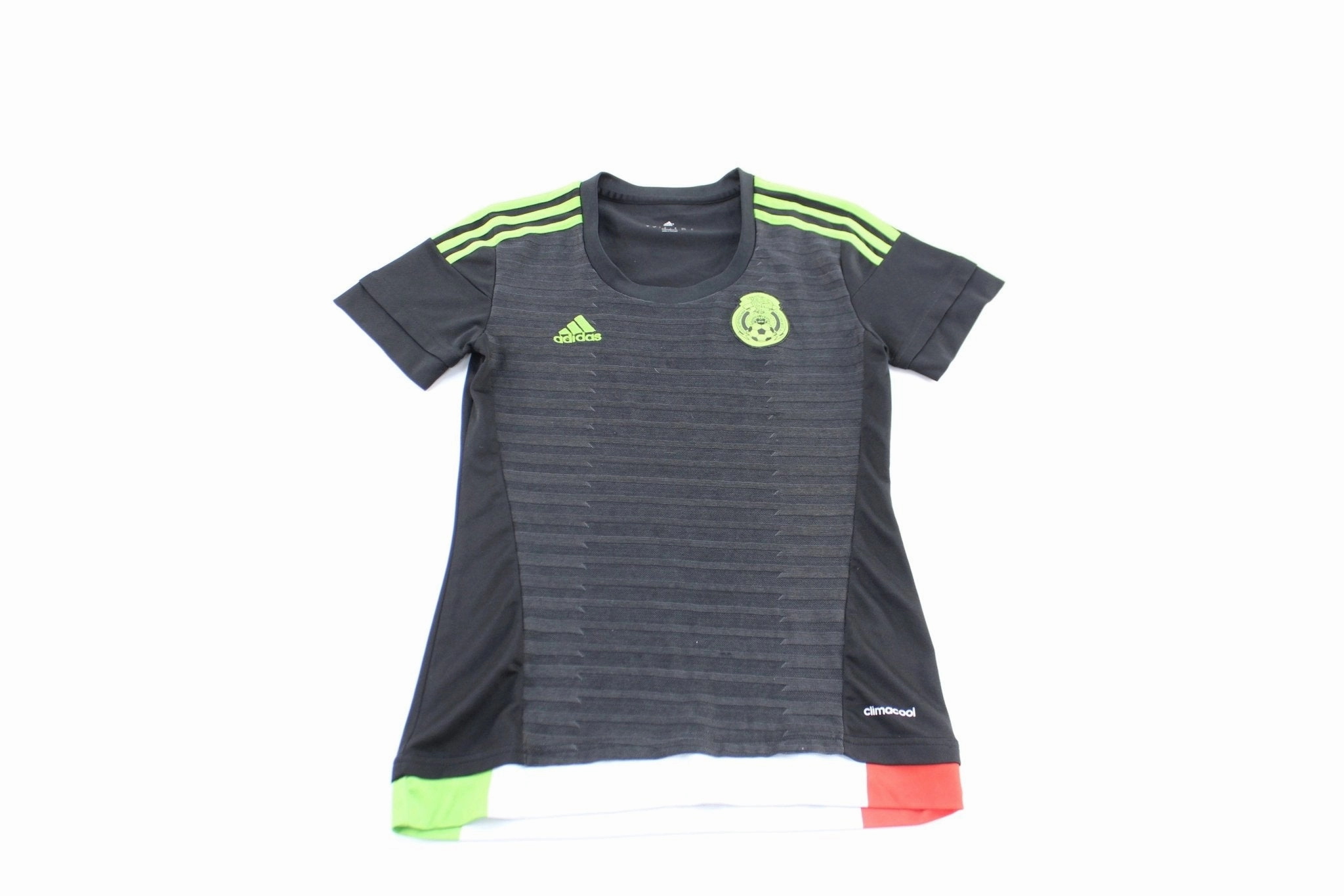 Comfortable Inner Lining Women's Adidas Embroidered Logo Mexico Striped Soccer Jersey