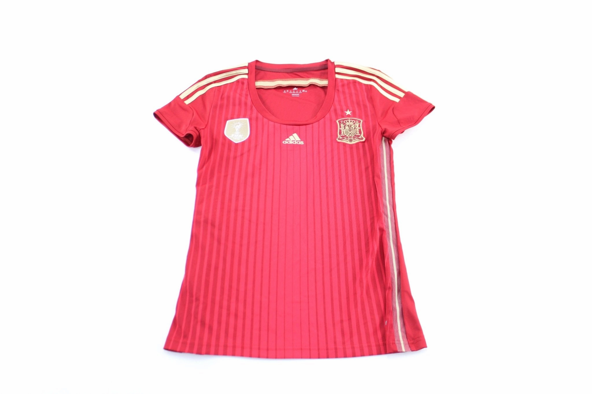 Comfort Driven Women's Adidas Embroidered Logo Spain Striped Soccer Jersey
