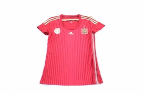 Comfort Driven Women's Adidas Embroidered Logo Spain Striped Soccer Jersey