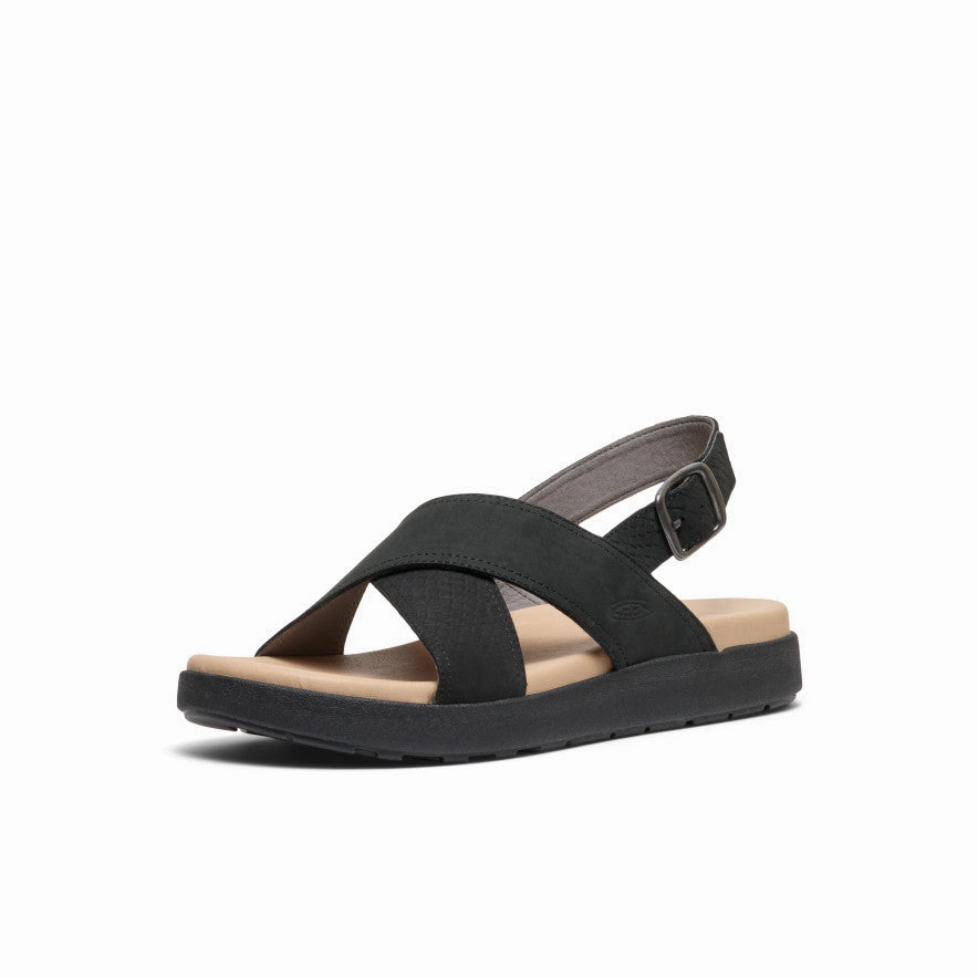 Women's Elle Luxe Cross Strap Sandal  |  Black/Black Rock Hike Seamless Internal Structure