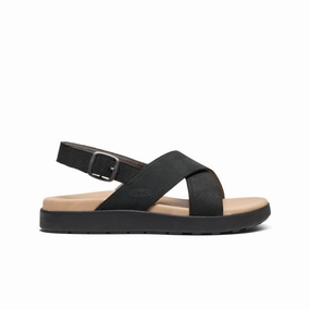 Slip In Stable Women's Elle Luxe Cross Strap Sandal  |  Black/Black