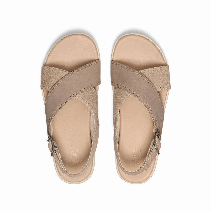Women's Elle Luxe Cross Strap Sandal  |  Plaza Taupe/Brindle Comfort Straps Running Comfort