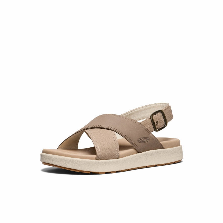 Women's Elle Luxe Cross Strap Sandal  |  Plaza Taupe/Brindle Quick Slip Youth Approved