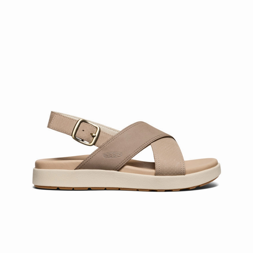 Women's Elle Luxe Cross Strap Sandal  |  Plaza Taupe/Brindle waterproof Comfy Layer