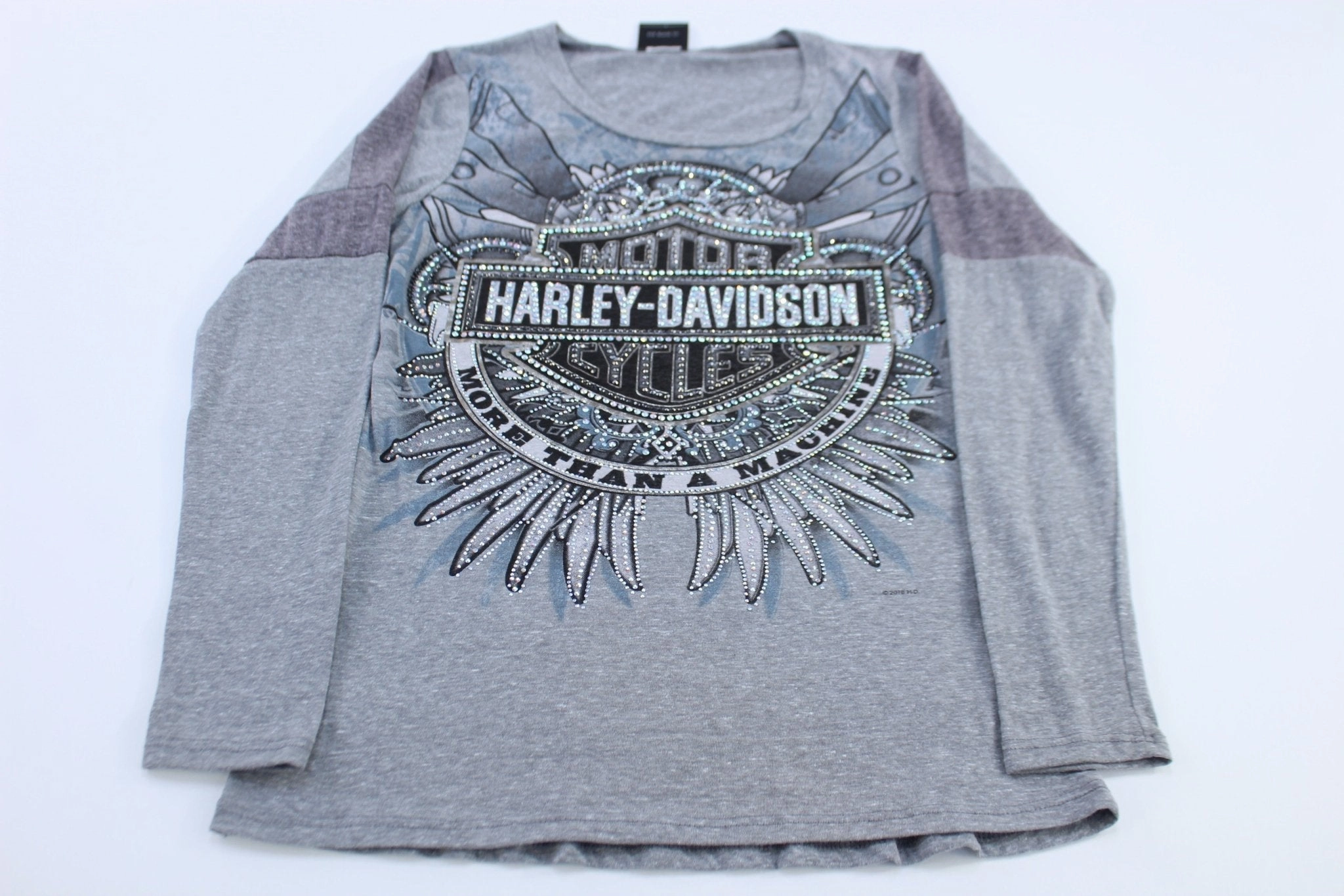 Women's Harley Davidson Motorcycles Grey LS T-Shirt SeamlessConstruction
