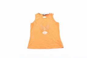 Women's Harley Davidson Motorcycles Orange Tank Top Colorfast Dye Methods Active Apparel