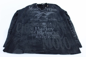 Women's Harley Davidson Motorcycles Quarter Laced LS T-shirt Comfy Fit Layer Cozy Wear Design