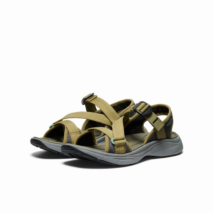 Calm Jog Women's Leiki Open-Toe Sandal  |  Martini Olive/Granite Green