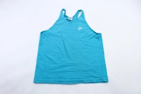 All Season UV Protective Coating Women's Nike Embroidered Blue Tank Top