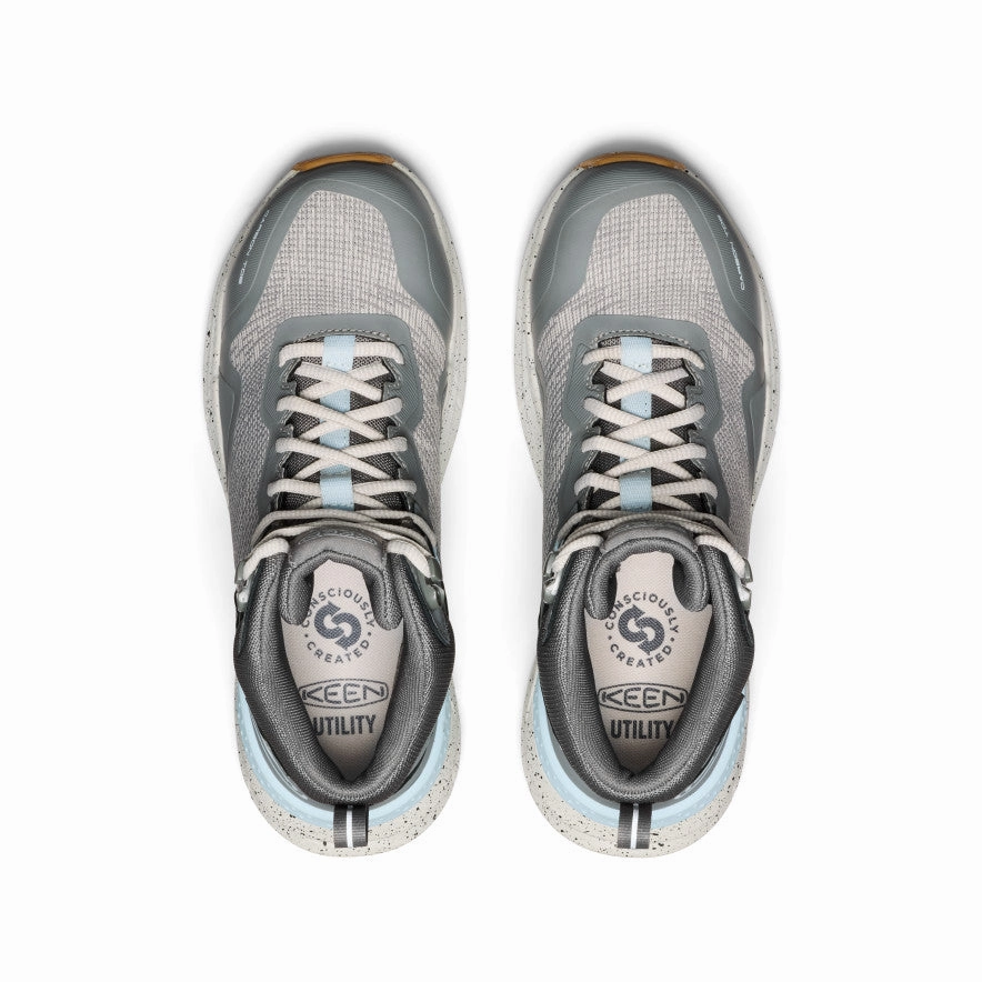 Anti Fatigue Footbed Pressure Dispersal Insoles Women's Synchro Waterproof Work Boot (Carbon Toe)  |  Steel Grey/Gum