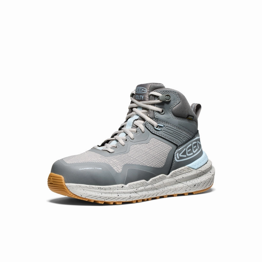Women's Synchro Waterproof Work Boot (Carbon Toe)  |  Steel Grey/Gum Tension Balanced Upper Waterproof Zip Closure
