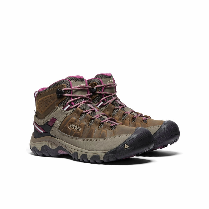 Slip Resistant Padded Tongue Women's Targhee III Waterproof Mid  |  Weiss/Boysenberry