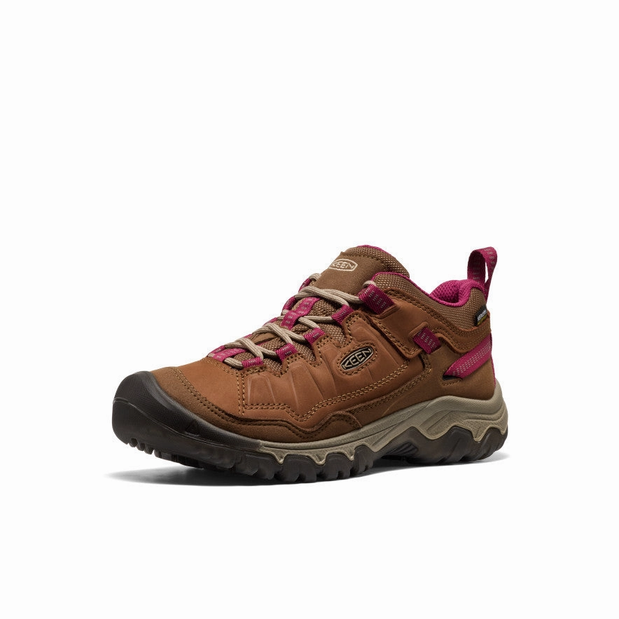 slim fit All terrain Women's Targhee IV Waterproof Hiking Shoe  |  Bison/Beaujolais