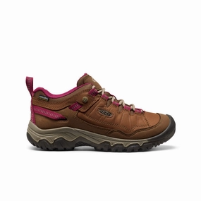 Women's Targhee IV Waterproof Hiking Shoe  |  Bison/Beaujolais slim fit Supportive structure