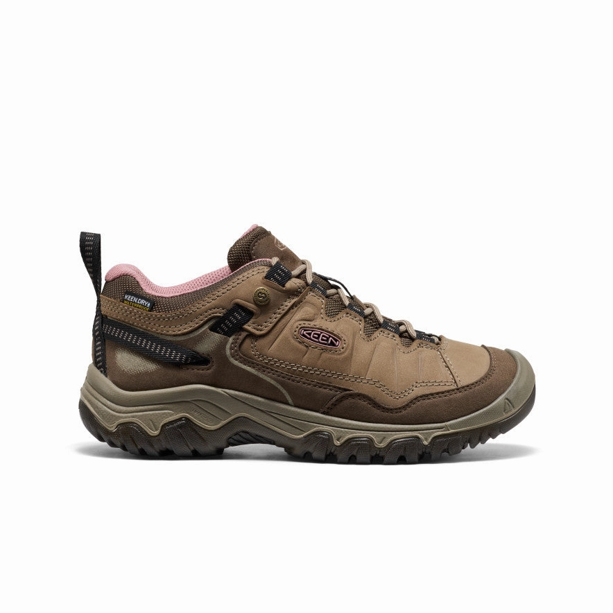 Women's Targhee IV Waterproof Hiking Shoe  |  Brindle/Nostalgia Rose Trail Running Heel Stabilization