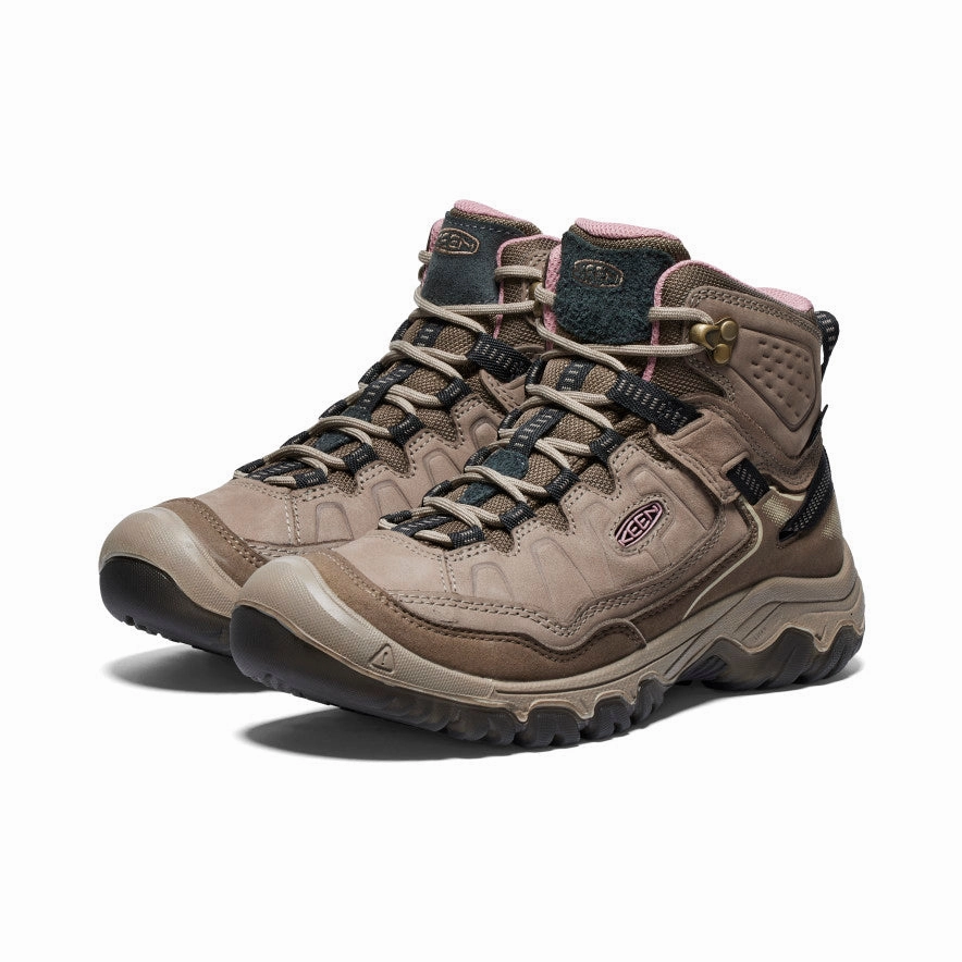 Low Top Women's Targhee IV Wide Waterproof Hiking Boot  |  Brindle/Nostalgia Rose