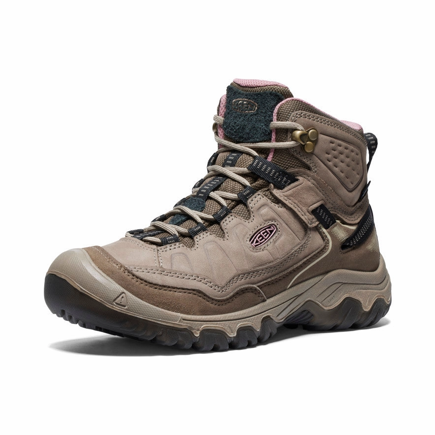 Breathable Lining synthetic leather Women's Targhee IV Wide Waterproof Hiking Boot  |  Brindle/Nostalgia Rose