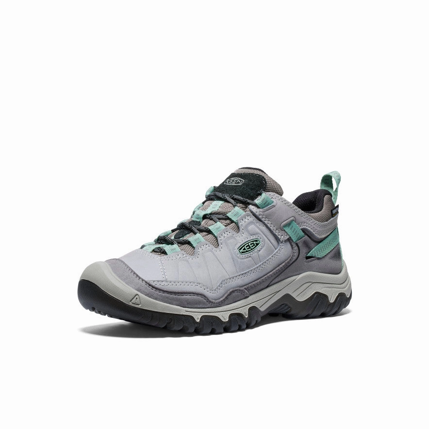 Women's Targhee IV Wide Waterproof Hiking Shoe  |  Alloy/Granite Green Sturdy Construction Comfortable Heel Cup