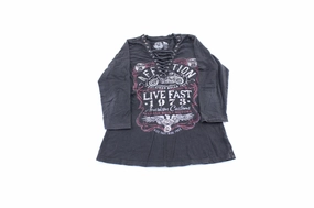 Women's Y2K Affliction Live Fast T-Shirt Beach Wear