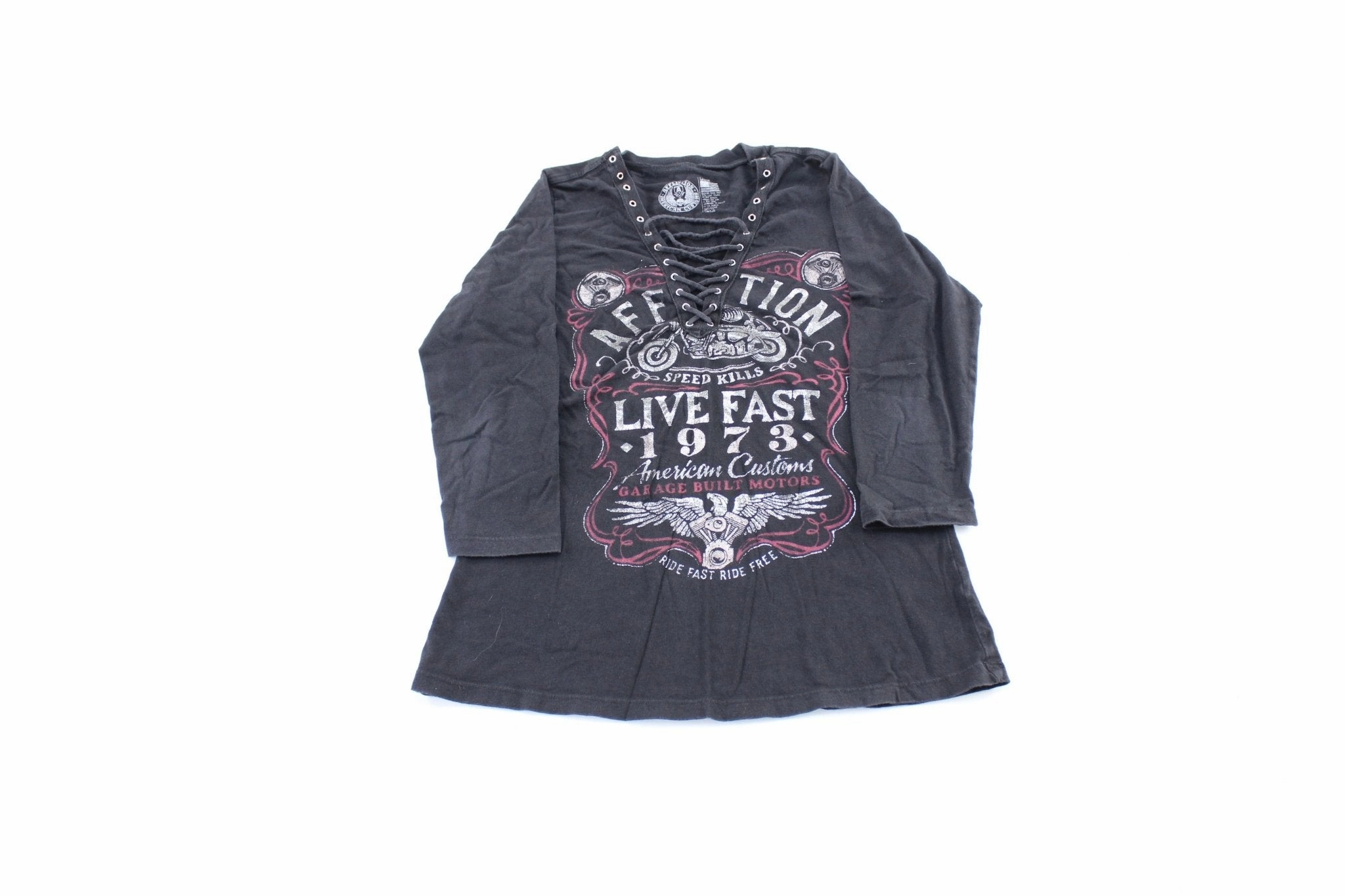 Women's Y2K Affliction Live Fast T-Shirt Beach Wear