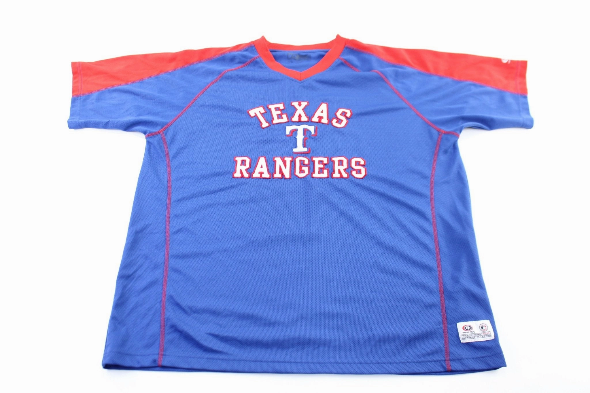 Cozy Layers Texas Rangers Embroidered Blue & Red Baseball Jersey