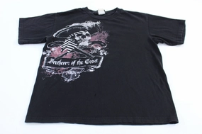 Seamless Edging Relaxed Comfort Fit Vintage Brethren of The Coast Pirate Graphic T-shirt