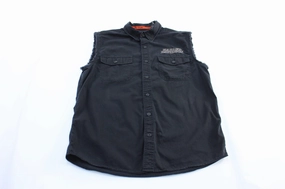 Easy Care Material Harley Davidson Motorcycles Embroidered Biker Tank Top