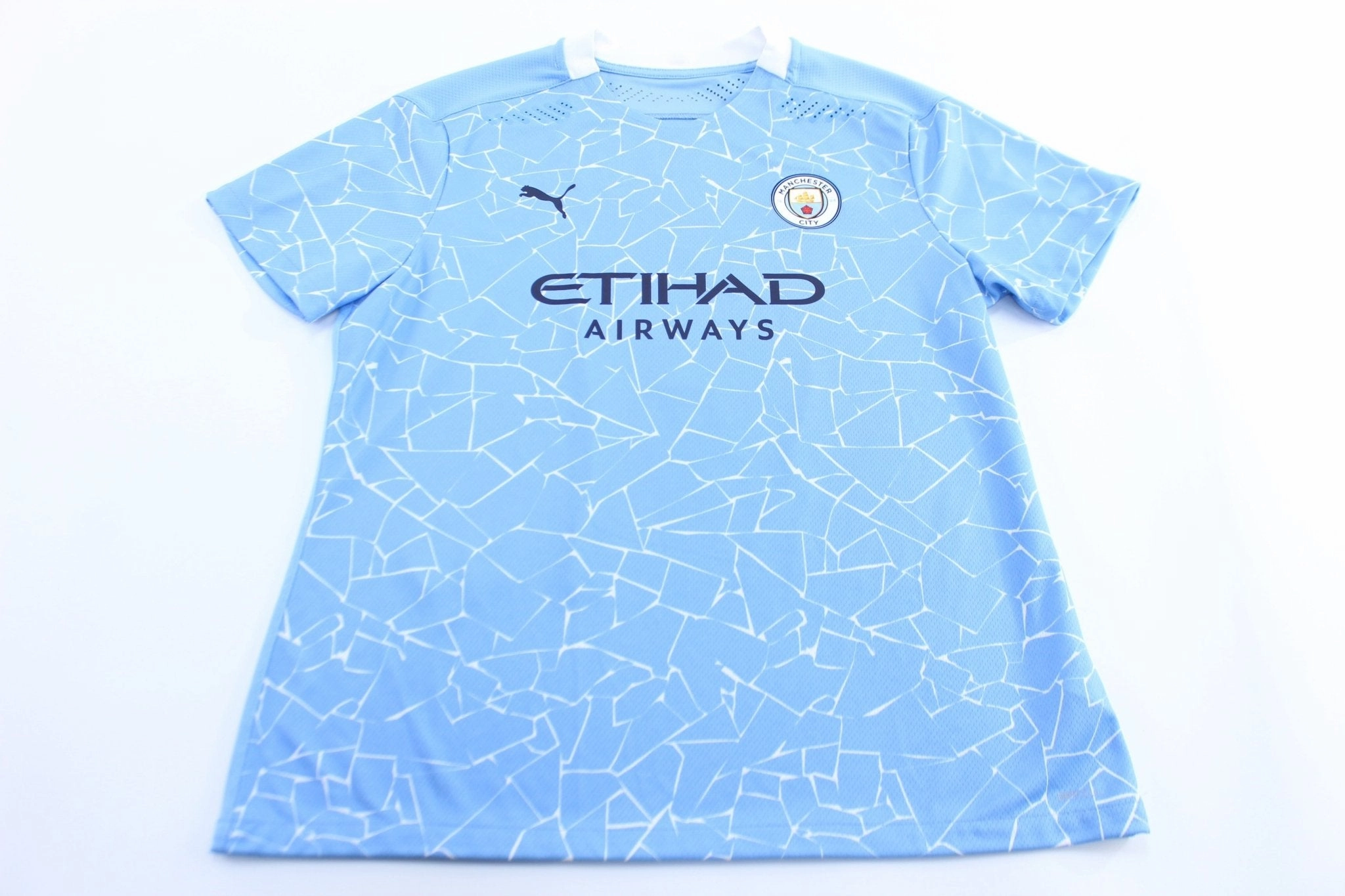 Women's Puma Logo Manchester City #7 Sterling Soccer Jersey Practical Wear Refined fit