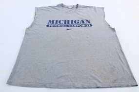 Zero Chafe Technology Y2K Nike Center Swoosh Logo University of Michigan Football Camp Tank Top