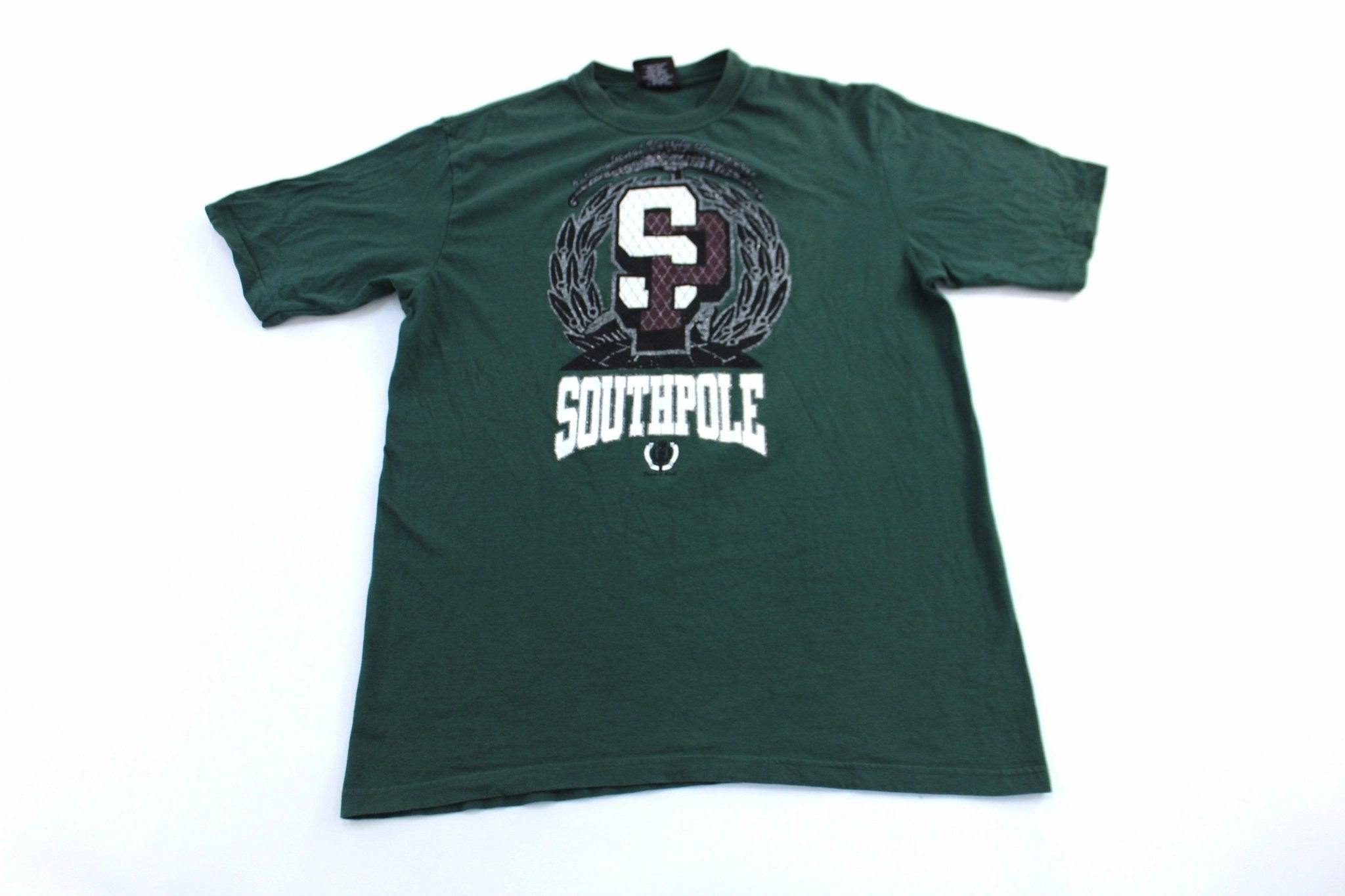 Y2K SouthPole Logo Green T-Shirt Daily Trend Soft Texture