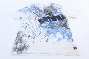 Y2K Southpole World Famous Skull Graphic T-shirt Smooth Look