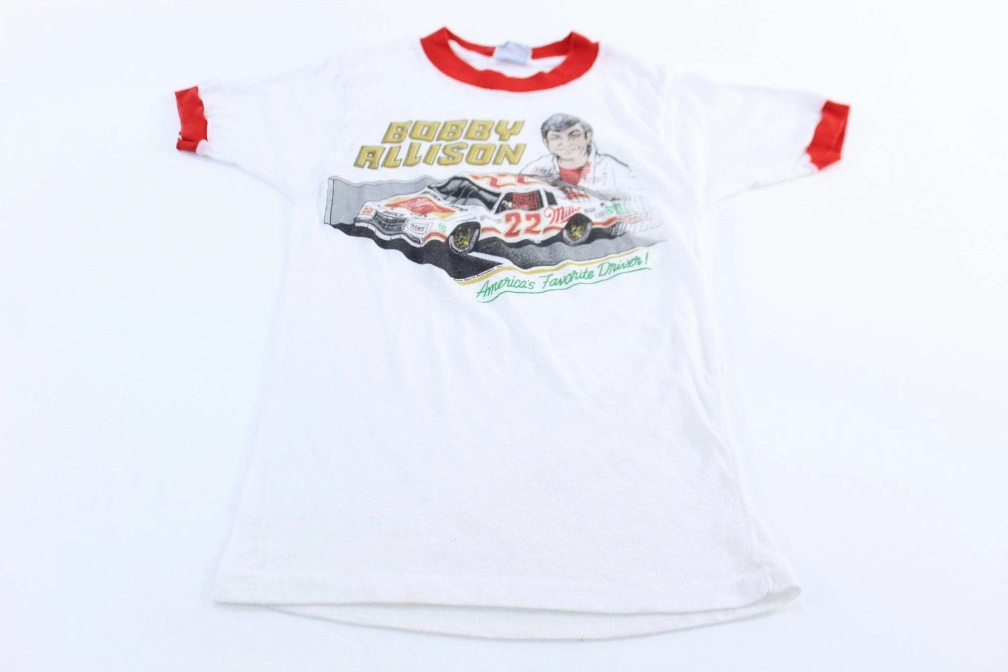 Layered Look Wear Stretch Jersey Knit Youth 80's Bobby Allison America's Favorite Driver T-shirt