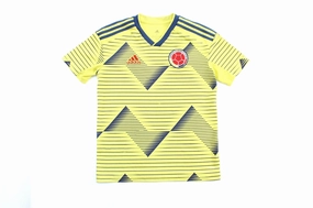 Youth Adidas Embroidered Logo Columbia Soccer Jersey Crisp Look Breathable Back Vents