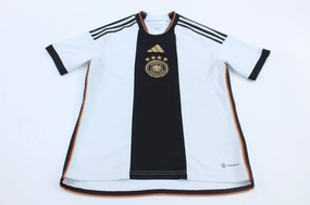 Dual Layer Wicking Properties Youth Adidas Embroidered Logo Germany Striped Soccer Jersey