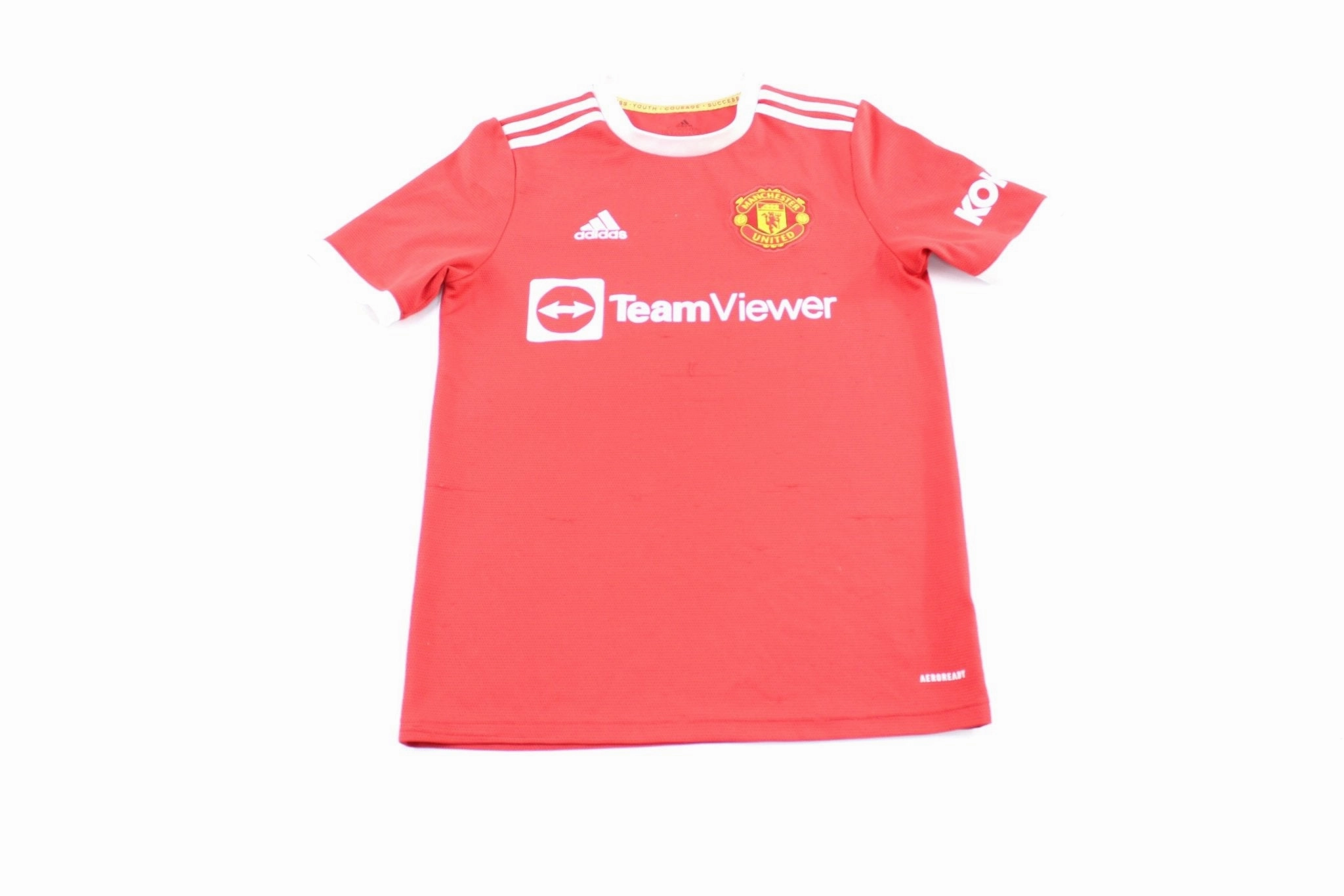 Tear Resistant Fabric Weave Body Flex Youth Adidas Embroidered Logo Manchester United Striped Soccer Jersey