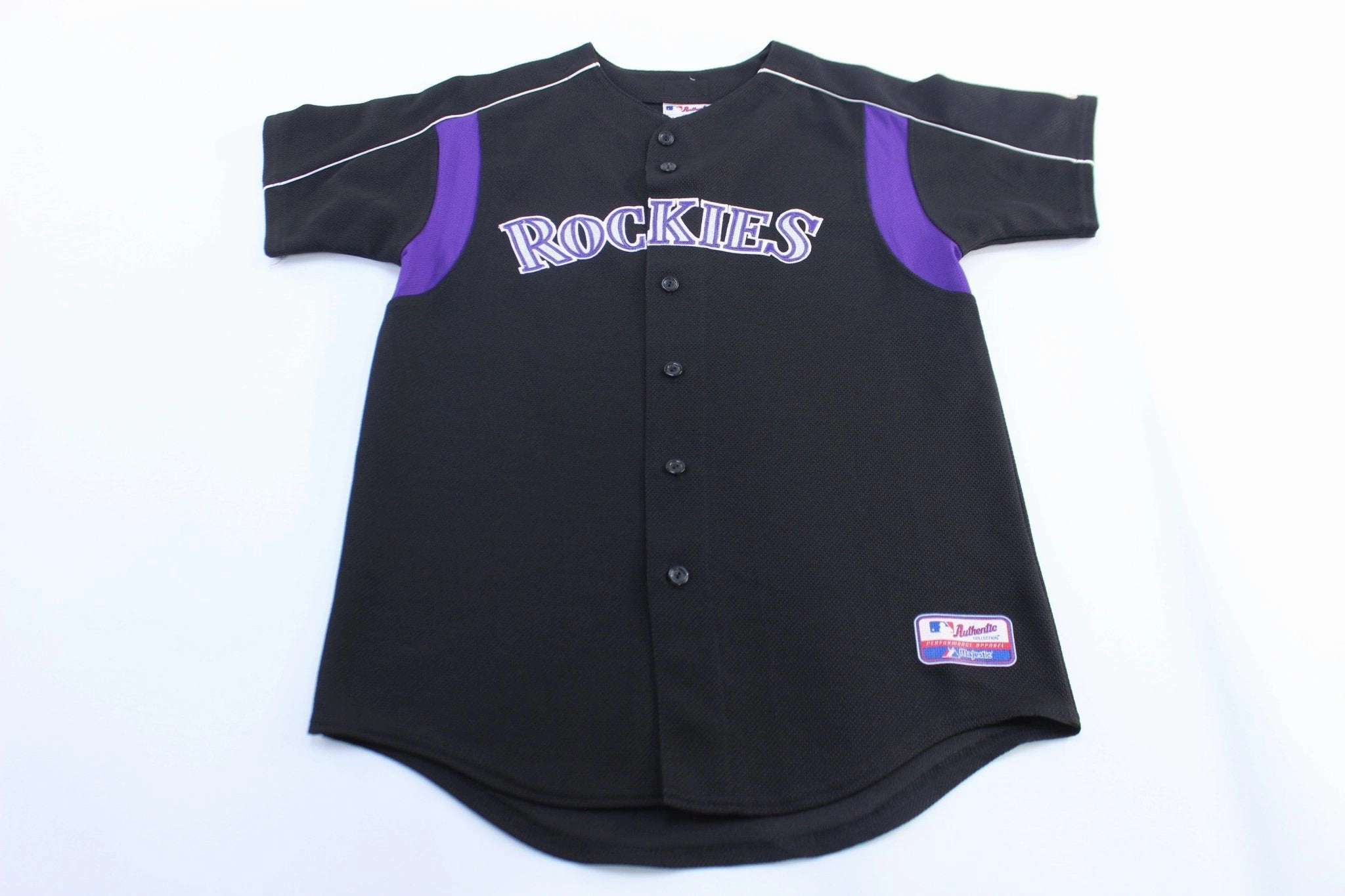 Youth Majestic Embroidered Colorado Rockies Baseball Jersey Fit For Action Cool Fit