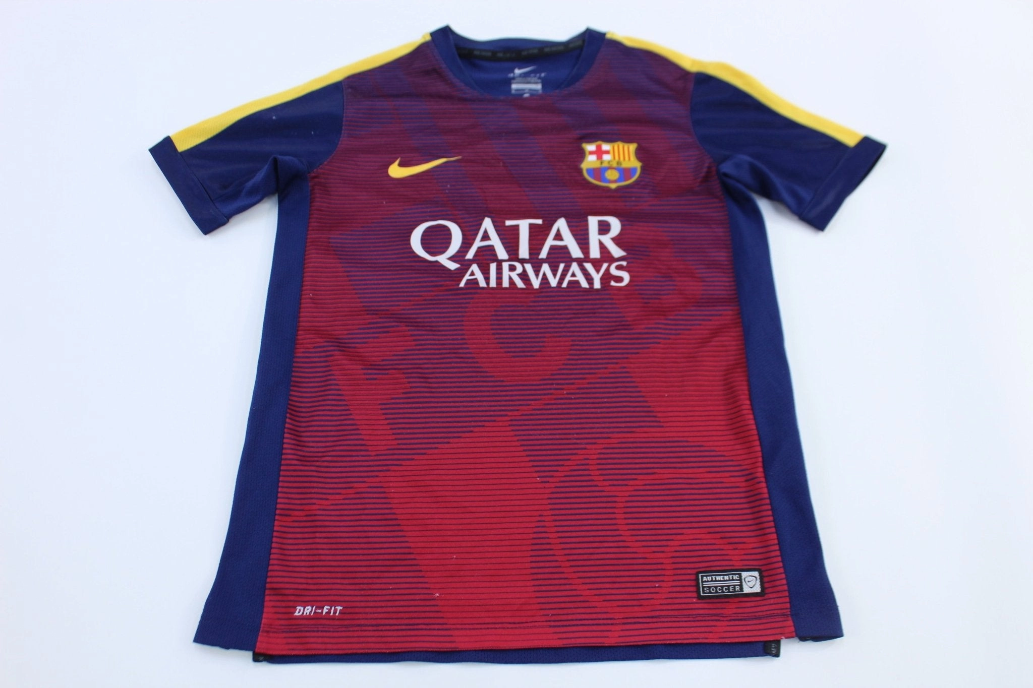 Youth Nike Embroidered Logo FC Barcelona Soccer Jersey Anti Static Weave Technology Unisex Design