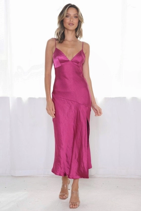 ElasticWaistband Zelda Dress - Fuchsia