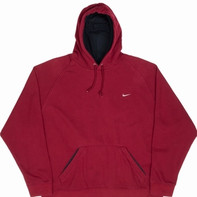Thin VINTAGE NIKE CLASSIC SWOOSH RED BURGUNDY SWEATSHIRT 2000S 2XL